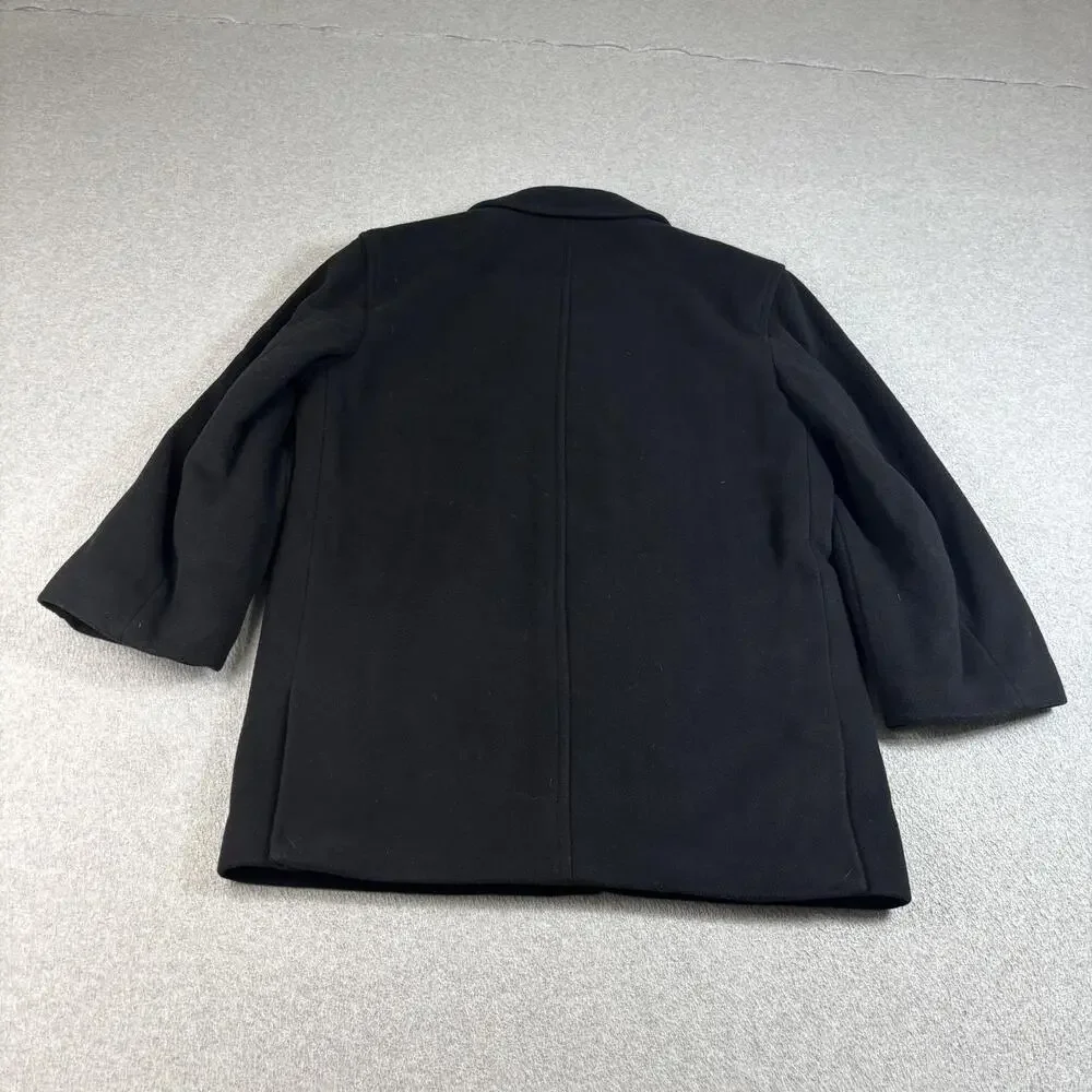 Lauren Ralph Lauren Coat Men 36 Short Black Cashmere Blend Heritage Academia Y2K